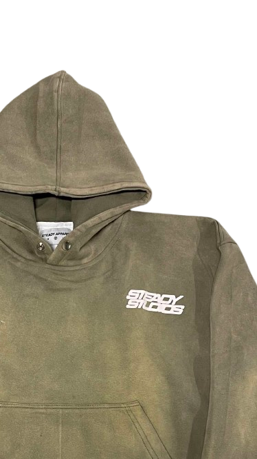 (PRE-ORDER 2-4 Weeks) Washed olive green hoodie