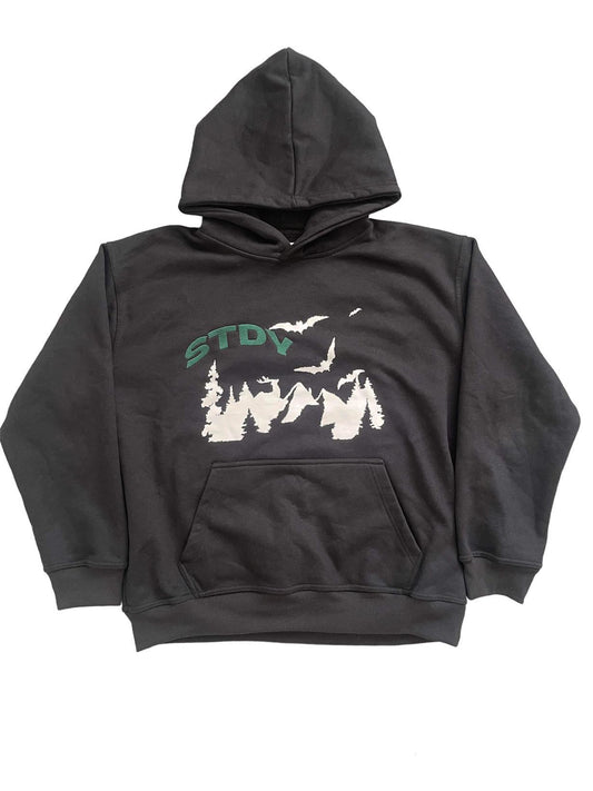 Cropped "landscape" hoodie